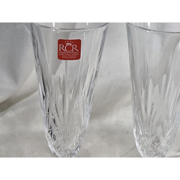 Melodia Cut Crystal Champagne Flute Sets | Lollygag.co RCR Melodia Crystal Champagne Flutes – Set of 4